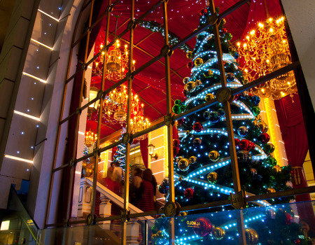 Christmas decorations in the streets in Hong Kong,のeditorial素材