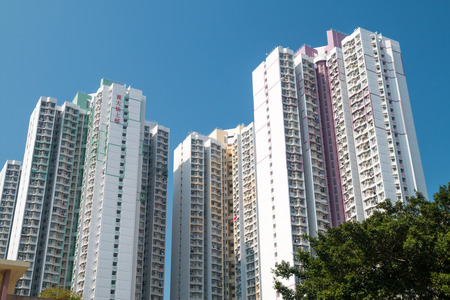 Intensive residential buildings in Hong Kong, Chinaのeditorial素材