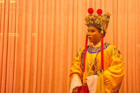 Ancient people wax figures on BaoMo Garden, Guangzhou Chinaのeditorial素材