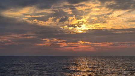 Sunset over oceanの写真素材