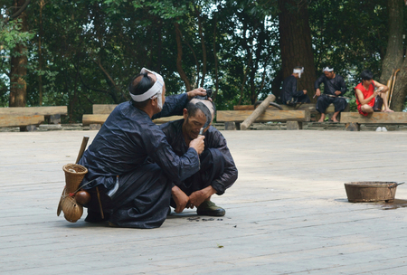 Basha Miao Village, Guizhou, Chinaのeditorial素材