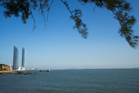 Xiamen Shimao Straits Tower at Xiamen, Fujian, Chinaのeditorial素材