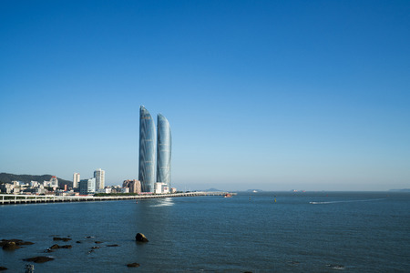 Xiamen Shimao Straits Tower at Xiamen, Fujian, Chinaのeditorial素材