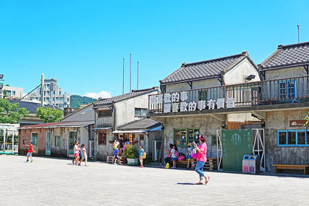 Taipei , Taiwan - July 28 , 2019 : Four four south Village simple Market.のeditorial素材