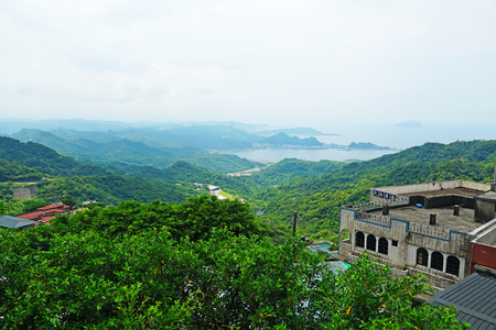 Mountain view from Jiufen in New Taipei City , Taiwan.のeditorial素材