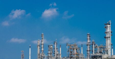 Industrial zone,The equipment of oil refining,Close-up of industrial pipelines of an oil-refinery plant,Detail of oil pipeline with valves in large oil refinery.の写真素材