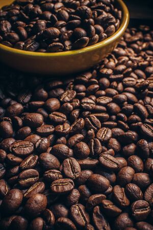  Coffee bean on wooden backgroundの写真素材