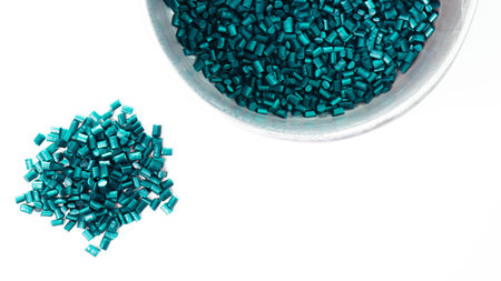 plastic granules close up for holding,Colorful plastic granules with white background.