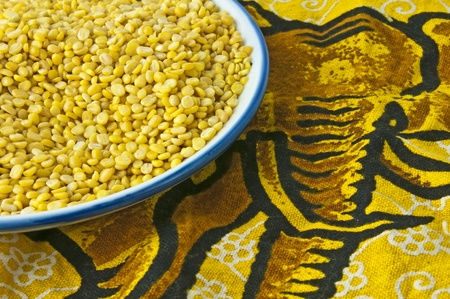 Dal, yellow lentils of Indiaの写真素材