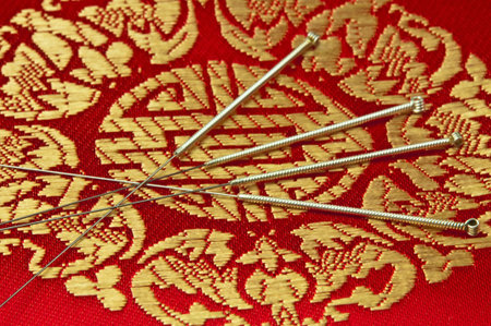 Acupuncture needlesの写真素材