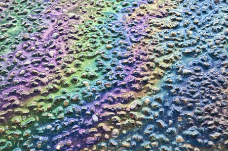 gas spill on asphaltの写真素材