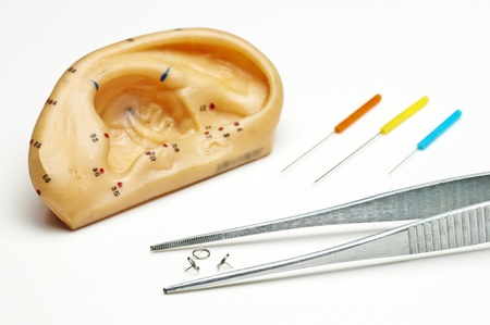 acupuncture needles for earの写真素材