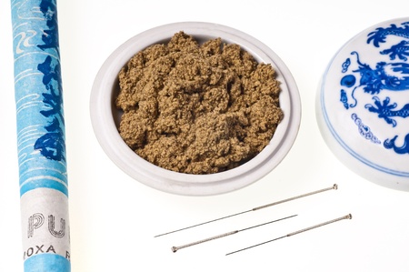 acupuncture needle and moxibustionのeditorial素材
