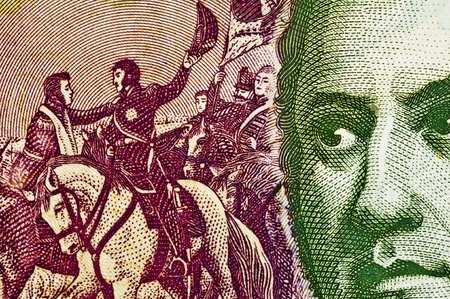 Close up of money from Argentinaの写真素材