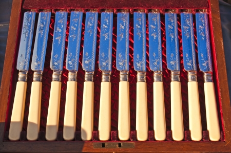 bric-a-brac market with noble knifesのeditorial素材