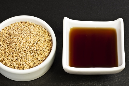 sesame oil and sesame の写真素材