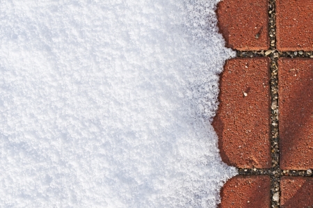 snow with red floorの写真素材