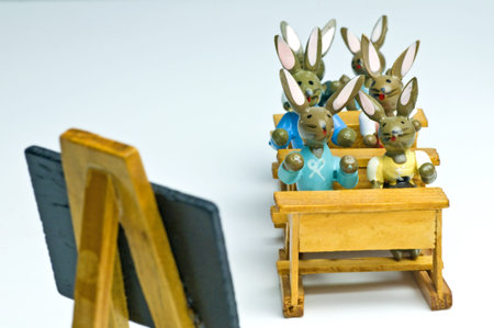 Easter bunnies at schoolの写真素材