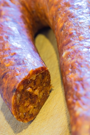 Chorizo, sausage of Spainの写真素材