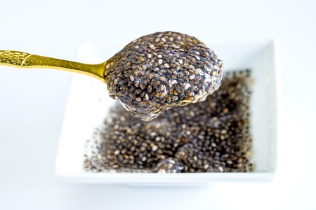 Chia seed gelatin for dietの写真素材