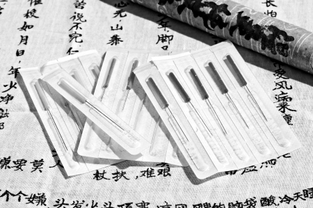 acupuncture needlesのeditorial素材