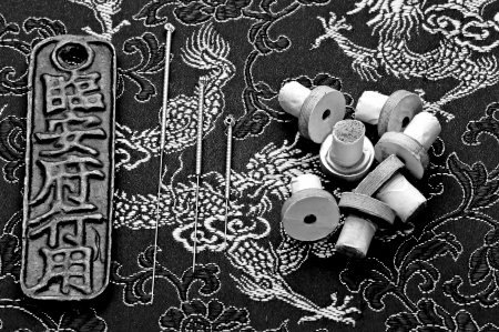 acupuncture needlesの写真素材