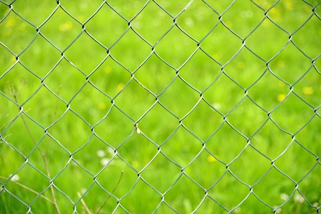 Fence with green backgroundの写真素材