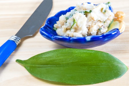 Wild garlic lardの写真素材