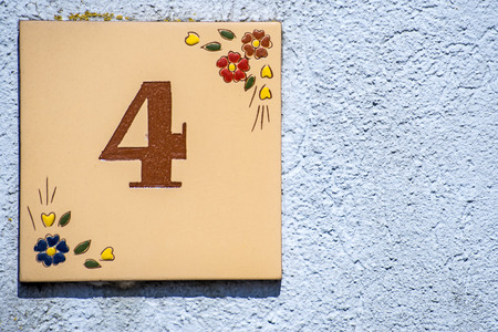 house number 4の写真素材