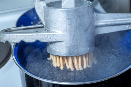 Swabian noodle machine for spaetzleの写真素材