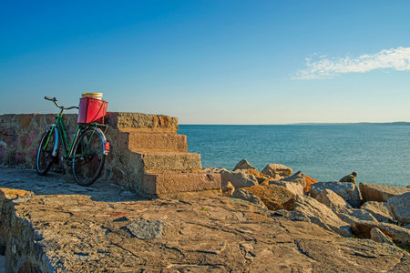 Bicycle at the Baltic Seaの写真素材