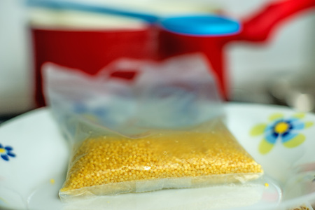 boil-in-the-back package of sorghumの写真素材