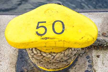 Bollard at a pierの写真素材