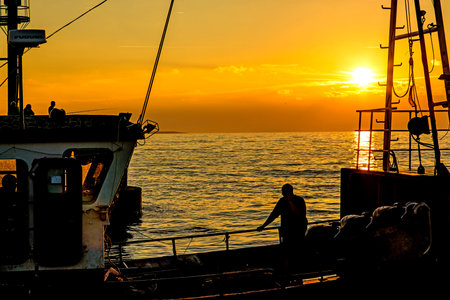 sunset over the Baltic Seaの写真素材