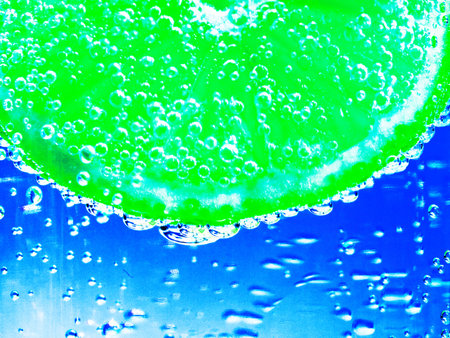 lemon in mineral waterの写真素材