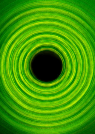green tunnel with black holeの写真素材
