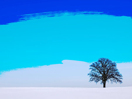 tree in wintertimeの写真素材