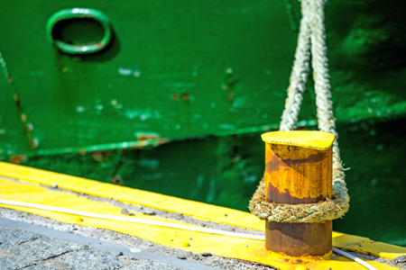 Mooring line of a trawlerの写真素材