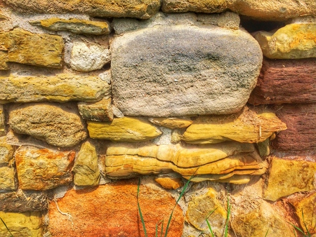 old, medieval abbey wallの写真素材