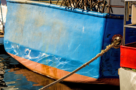 ship hull in blueの写真素材