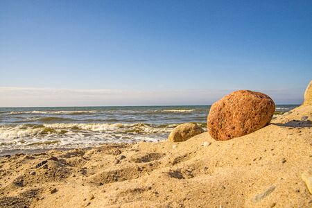 lonesome, unaffected beach of the Baltic Sea in Polandの写真素材