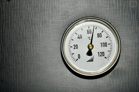 temperature display on a hot water tank