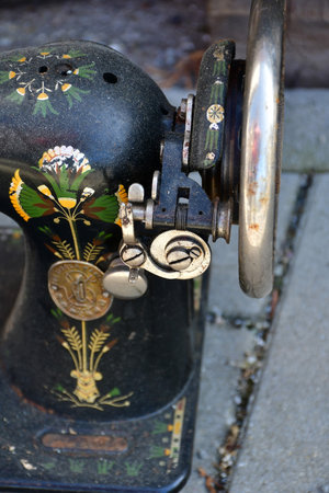 old German sewing machineの写真素材