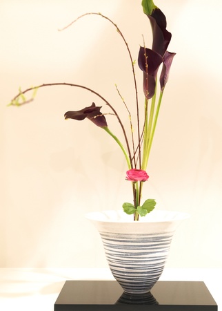 japanese art of flower arrangementの写真素材
