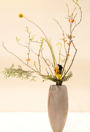 japanese art of flower arrangementの写真素材