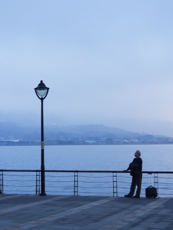man in riversideの写真素材