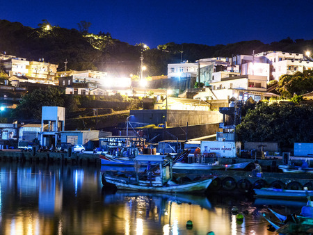 port in nightの写真素材