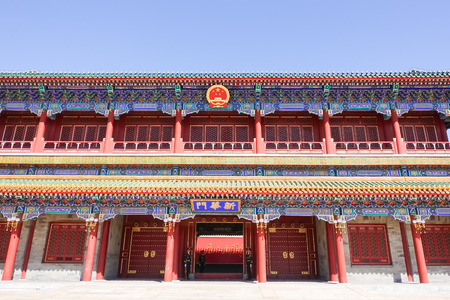 Chinese National Emblem on Xinhua Gateのeditorial素材