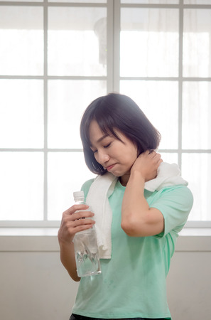 Young woman after sportの写真素材