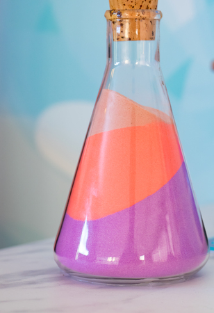 Colorful sand in bottlesの写真素材